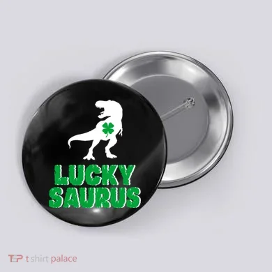 Lucky Saurus Dinosaur  Button