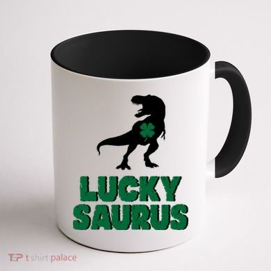 Lucky Saurus Dinosaur  Coffee Mug back