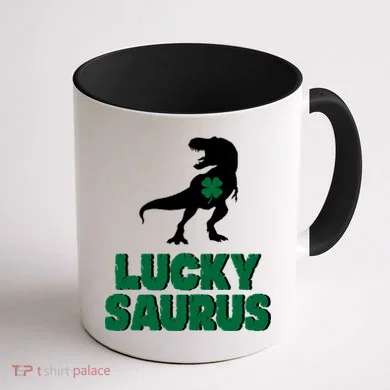 Lucky Saurus Dinosaur  Coffee Mug back