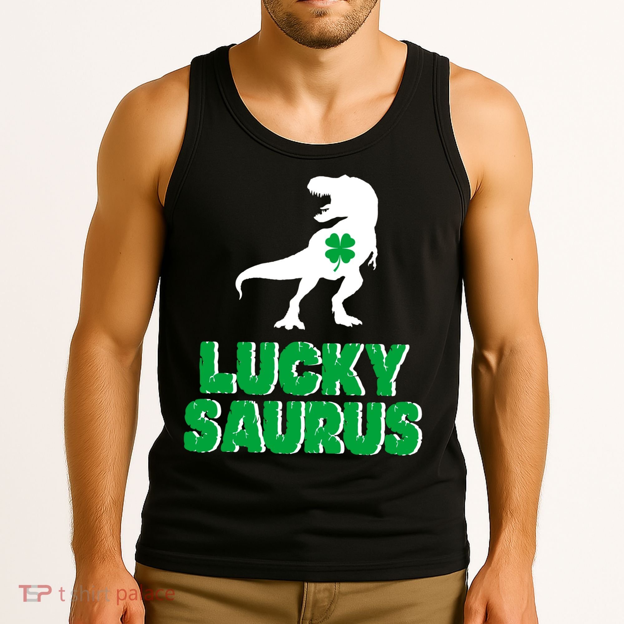 Lucky Saurus Dinosaur  Tank Top