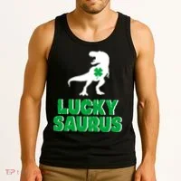 Lucky Saurus Dinosaur  Tank Top thumb 3