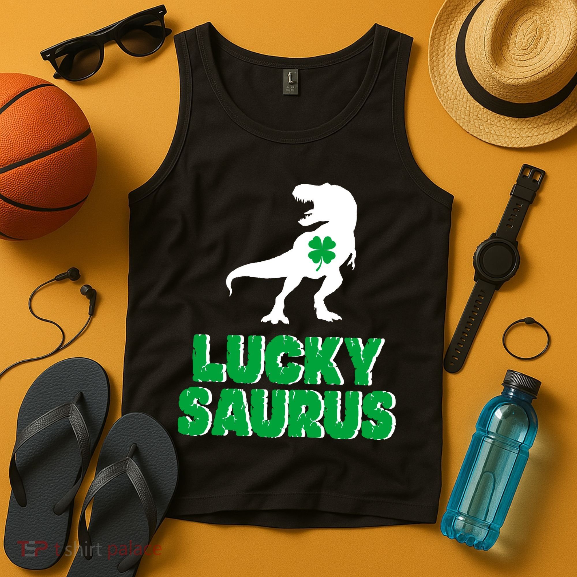 Lucky Saurus Dinosaur  Tank Top