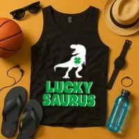 Lucky Saurus Dinosaur  Tank Top thumb 4