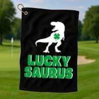 Lucky Saurus Dinosaur  Golf Towel thumb 1