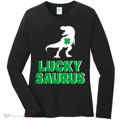 Lucky Saurus Dinosaur  Women's Long Sleeve Shirt