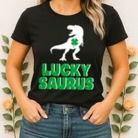 Lucky Saurus Dinosaur  Women's T-Shirt thumb 2