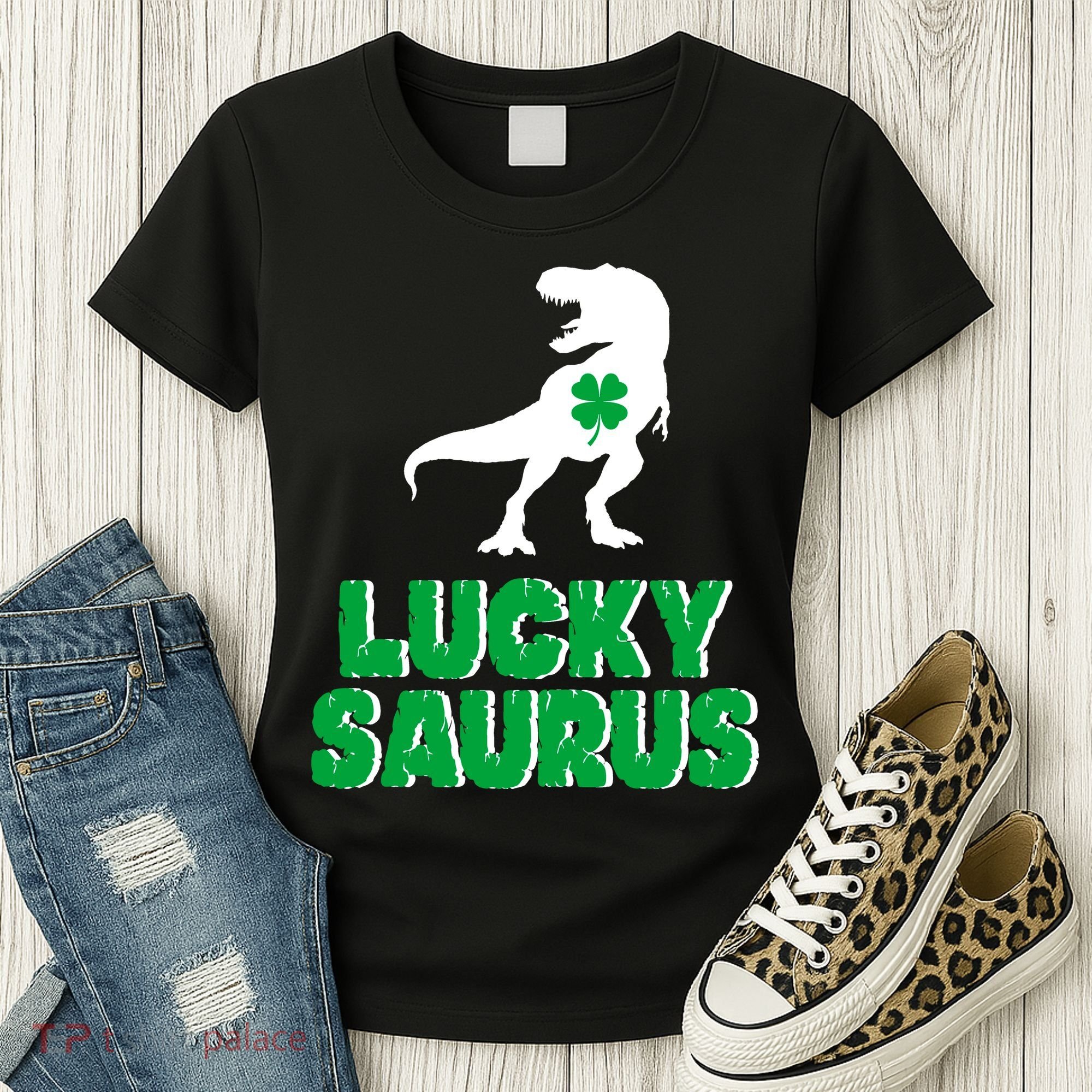 Lucky Saurus Dinosaur  Women's T-Shirt