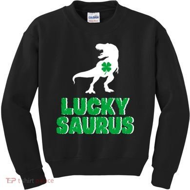 Lucky Saurus Dinosaur  Kids Sweatshirt