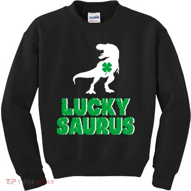 Lucky Saurus Dinosaur  Kids Sweatshirt