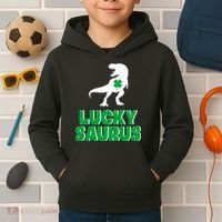 Lucky Saurus Dinosaur  Kids Hoodie thumb 2