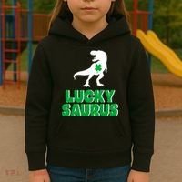 Lucky Saurus Dinosaur  Kids Hoodie thumb 3