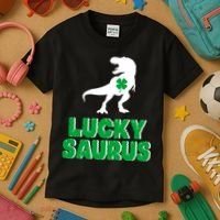 Lucky Saurus Dinosaur  Kids T-Shirt thumb 3