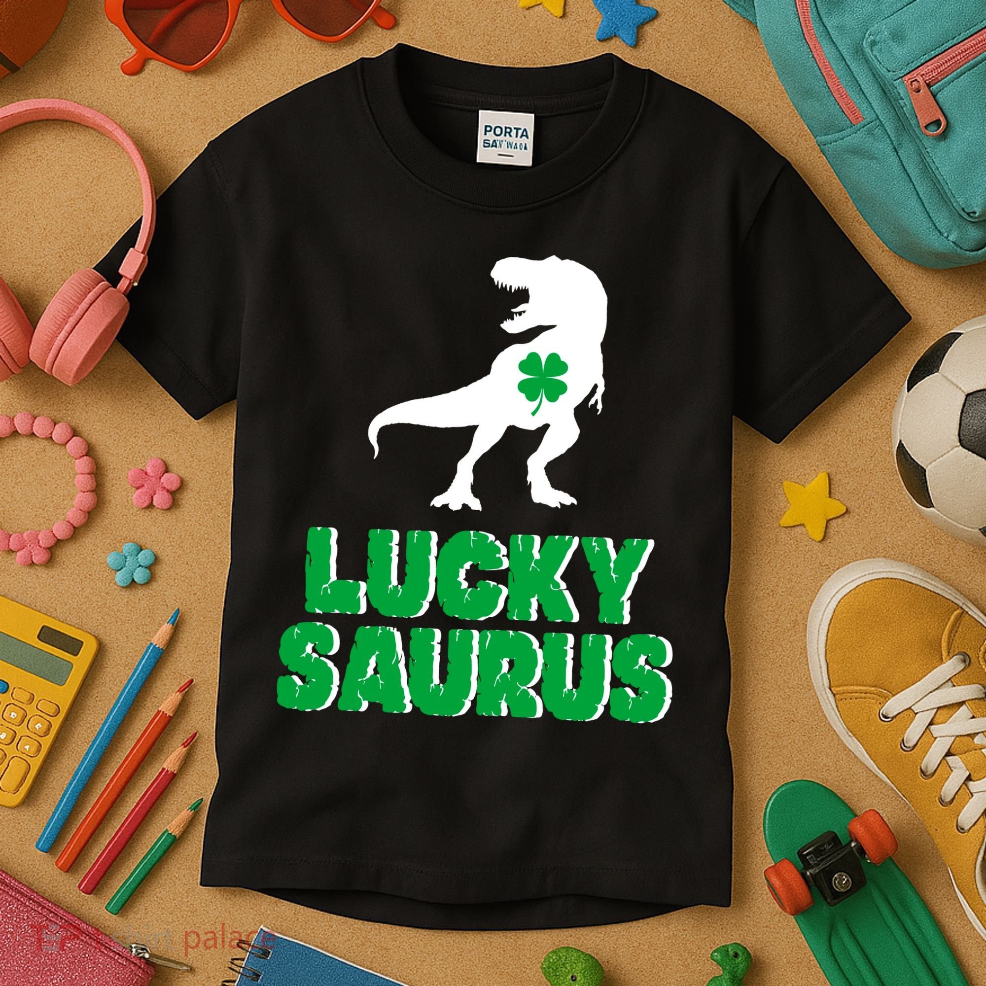 Lucky Saurus Dinosaur  Kids T-Shirt