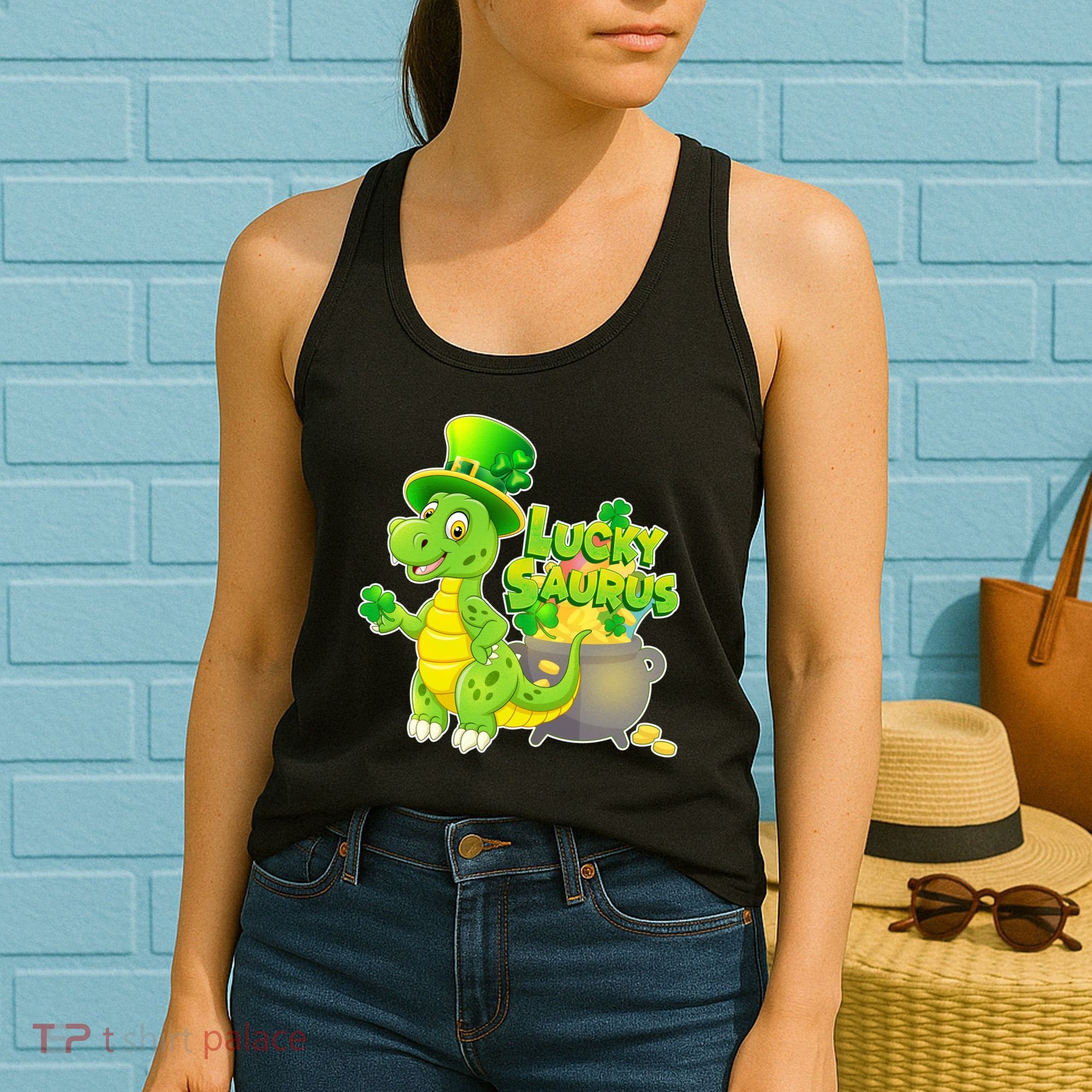Lucky-Saurus St Patrick's Day Women's Tank Top