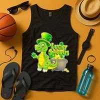 Lucky-Saurus St Patrick's Day Tank Top thumb 4