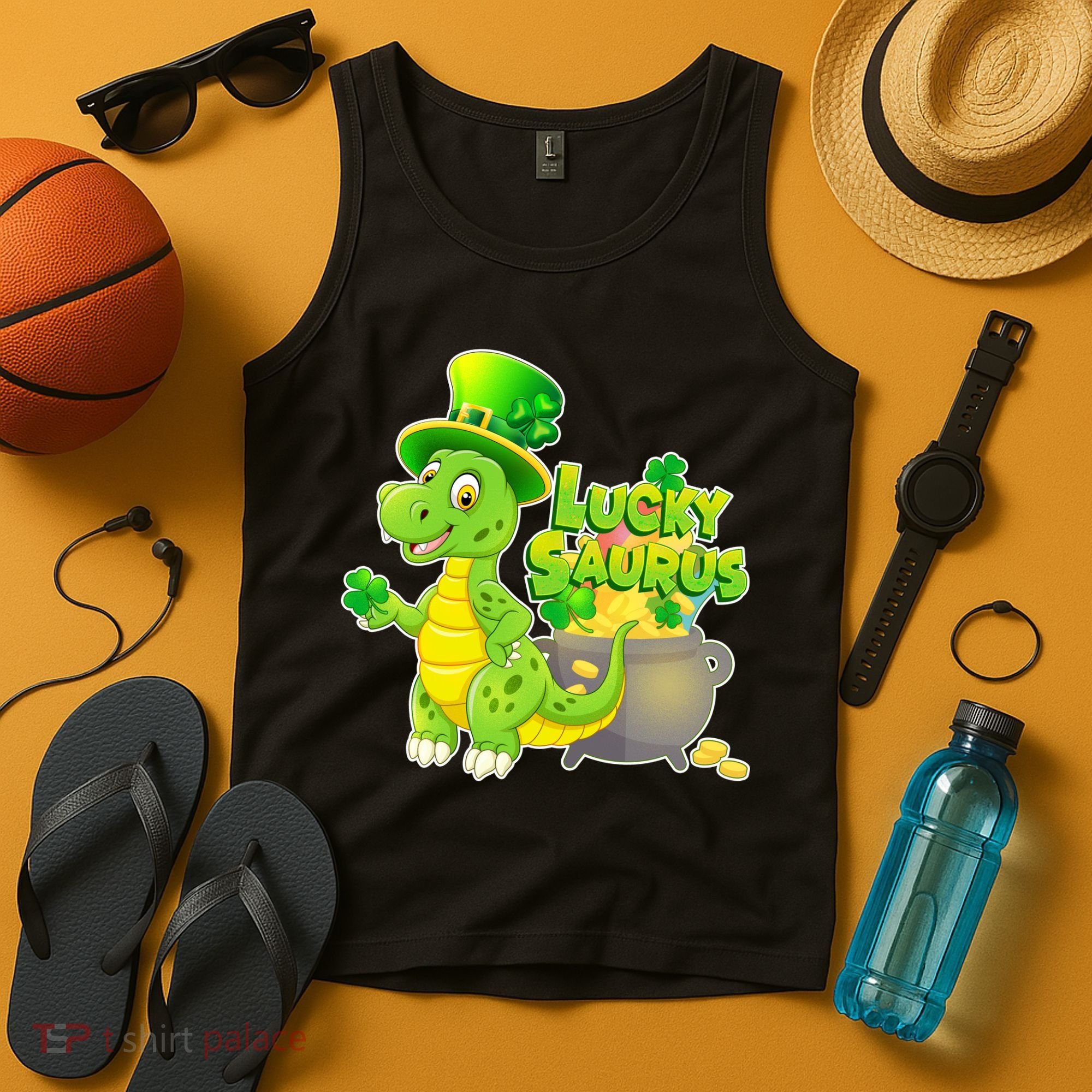 Lucky-Saurus St Patrick's Day Tank Top