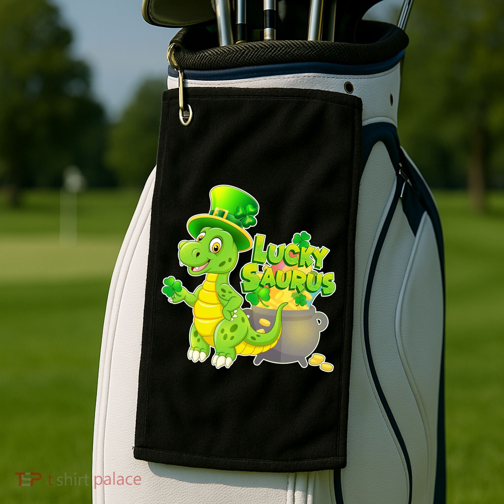 Lucky-Saurus St Patrick's Day Golf Towel