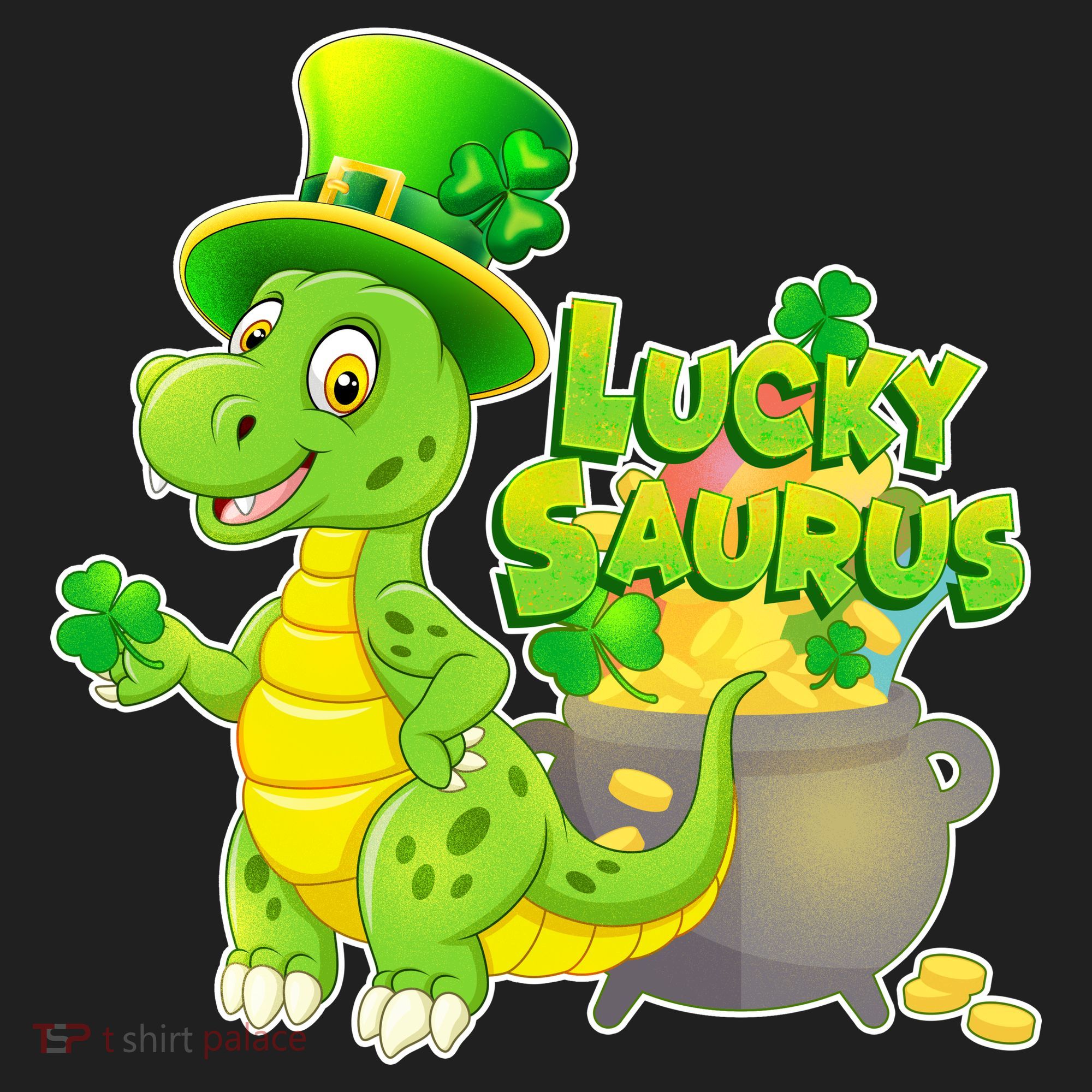 Lucky-Saurus St Patrick's Day Golf Towel