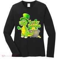 Lucky-Saurus St Patrick's Day Women's Long Sleeve Shirt thumb 0