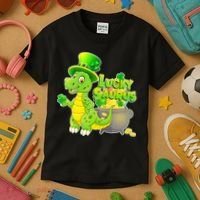 Lucky-Saurus St Patrick's Day Kids T-Shirt thumb 3