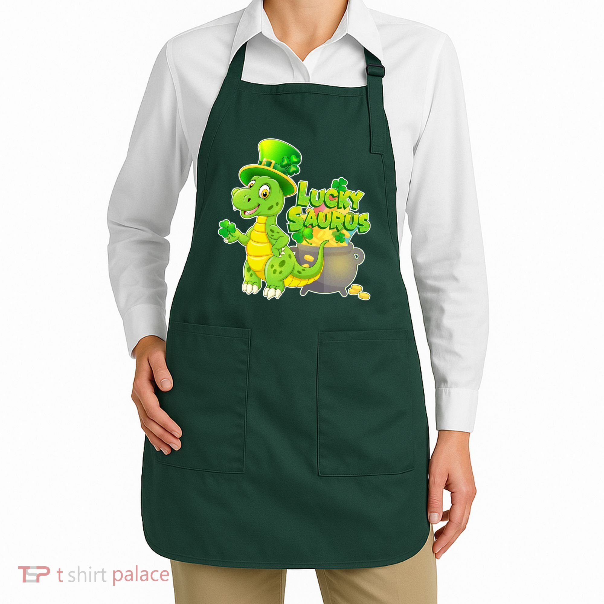 Lucky-Saurus St Patrick's Day Apron