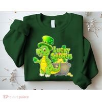 Lucky-Saurus St Patrick's Day Sweatshirt thumb 2