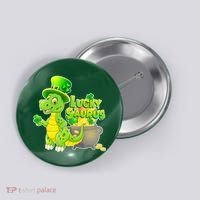 Lucky-Saurus St Patrick's Day Button thumb 0