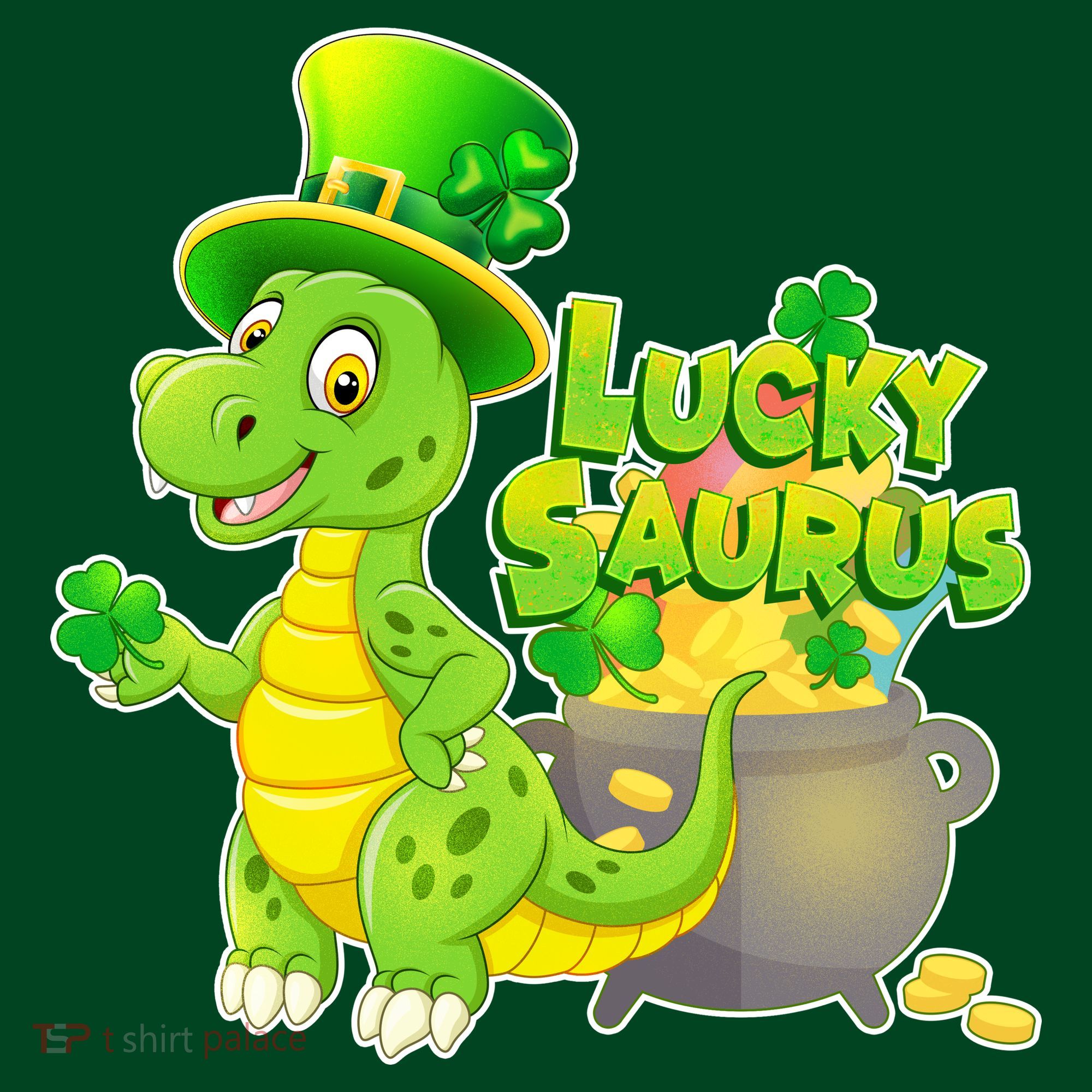 Lucky-Saurus St Patrick's Day Button