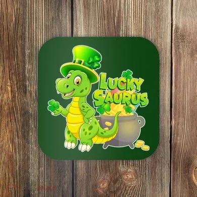 Lucky-Saurus St Patrick's Day Coaster