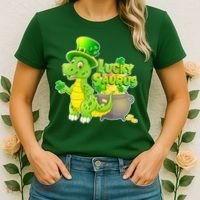 Lucky-Saurus St Patrick's Day Women's T-Shirt thumb 2