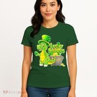 Lucky-Saurus St Patrick's Day Women's T-Shirt thumb 4