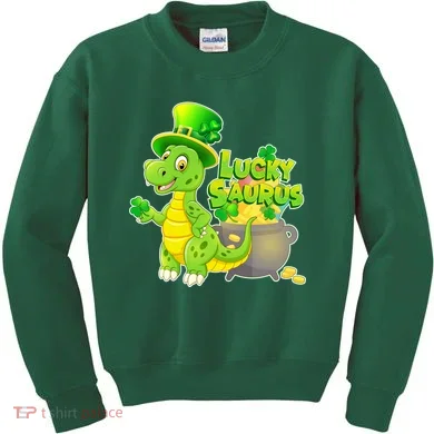 Lucky-Saurus St Patrick's Day Kids Sweatshirt