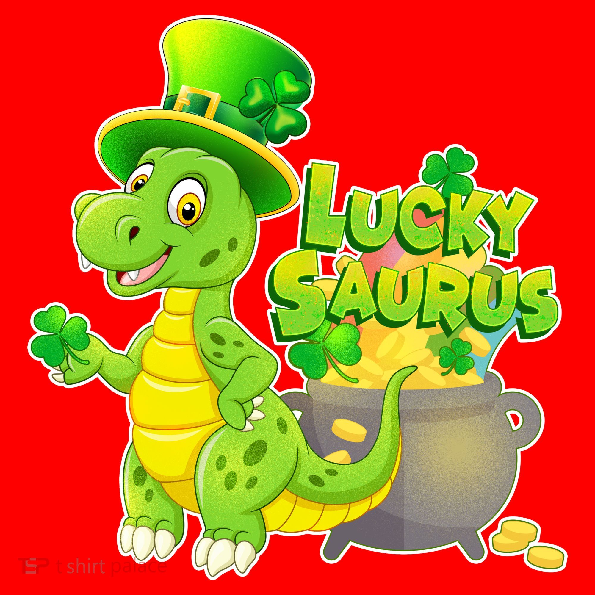 Lucky-Saurus St Patrick's Day Santa Hat