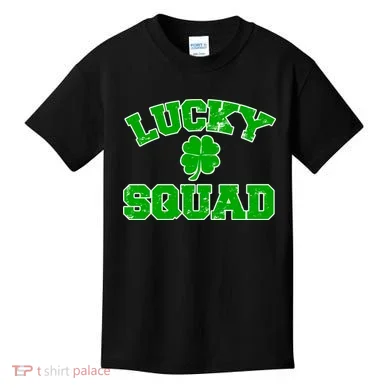 Lucky Squad Irish Clover Kids T-Shirt
