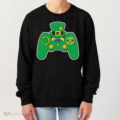 Lucky St Patrick's Day Video Game Controller Women's Sweatshirt
