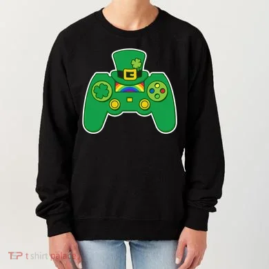 Lucky St Patrick's Day Video Game Controller Women's Sweatshirt