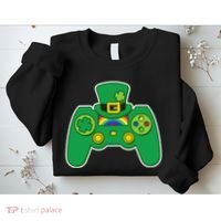 Lucky St Patrick's Day Video Game Controller Sweatshirt thumb 2