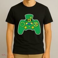 Lucky St Patrick's Day Video Game Controller T-Shirt thumb 3
