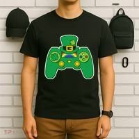 Lucky St Patrick's Day Video Game Controller T-Shirt thumb 6