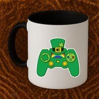 Lucky St Patrick's Day Video Game Controller Coffee Mug thumb 2