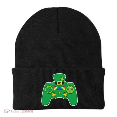 Lucky St Patrick's Day Video Game Controller Beanie