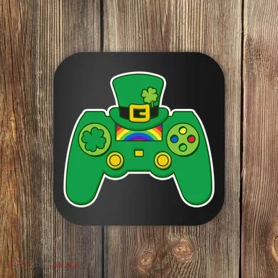 Lucky St Patrick's Day Video Game Controller Coaster