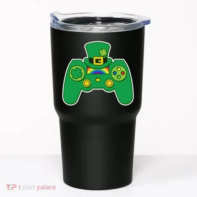 Lucky St Patrick's Day Video Game Controller Tumbler