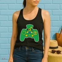 Lucky St Patrick's Day Video Game Controller Women's Tank Top thumb 2