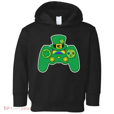 Lucky St Patrick's Day Video Game Controller Toddler Hoodie
