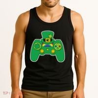 Lucky St Patrick's Day Video Game Controller Tank Top thumb 3