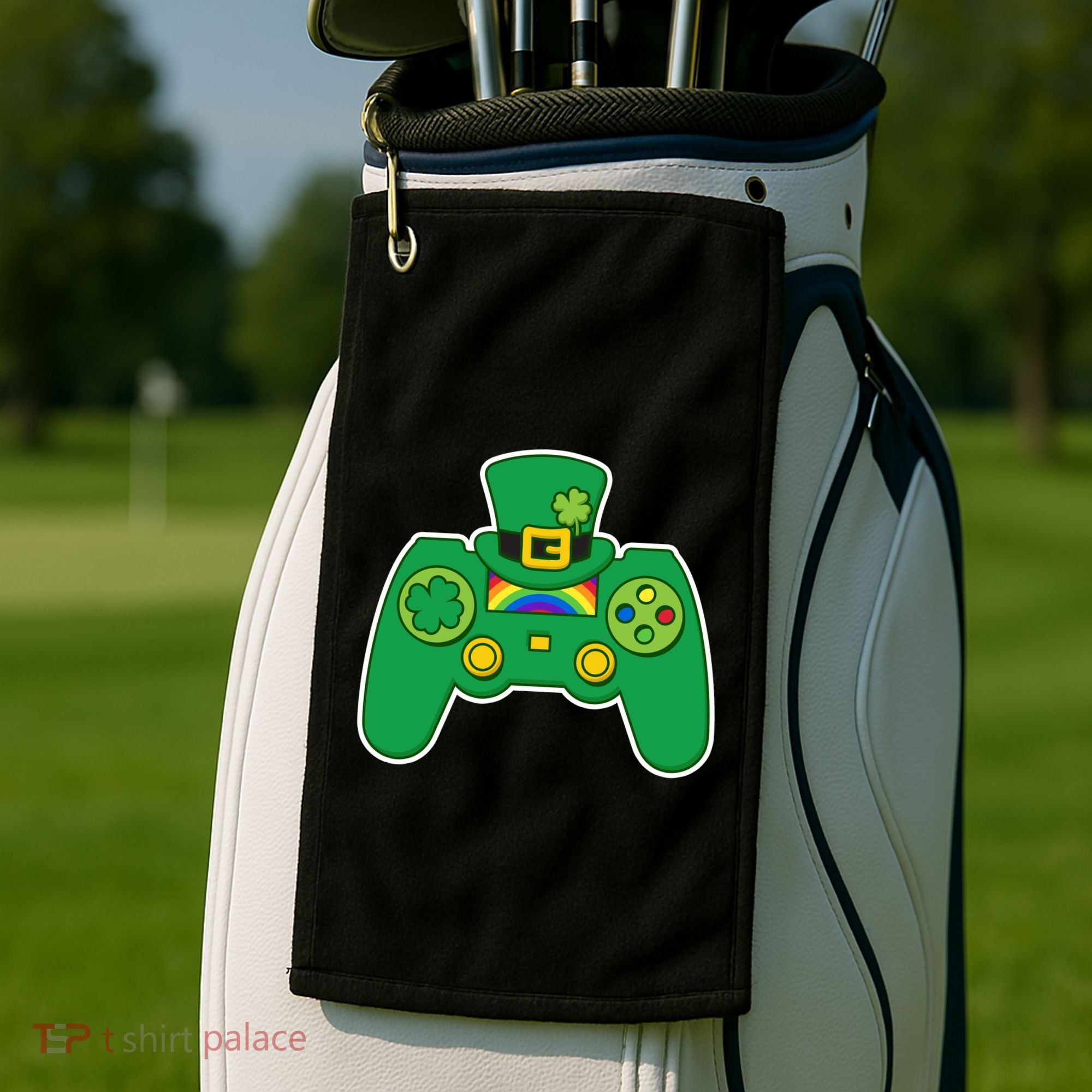 Lucky St Patrick's Day Video Game Controller Golf Towel