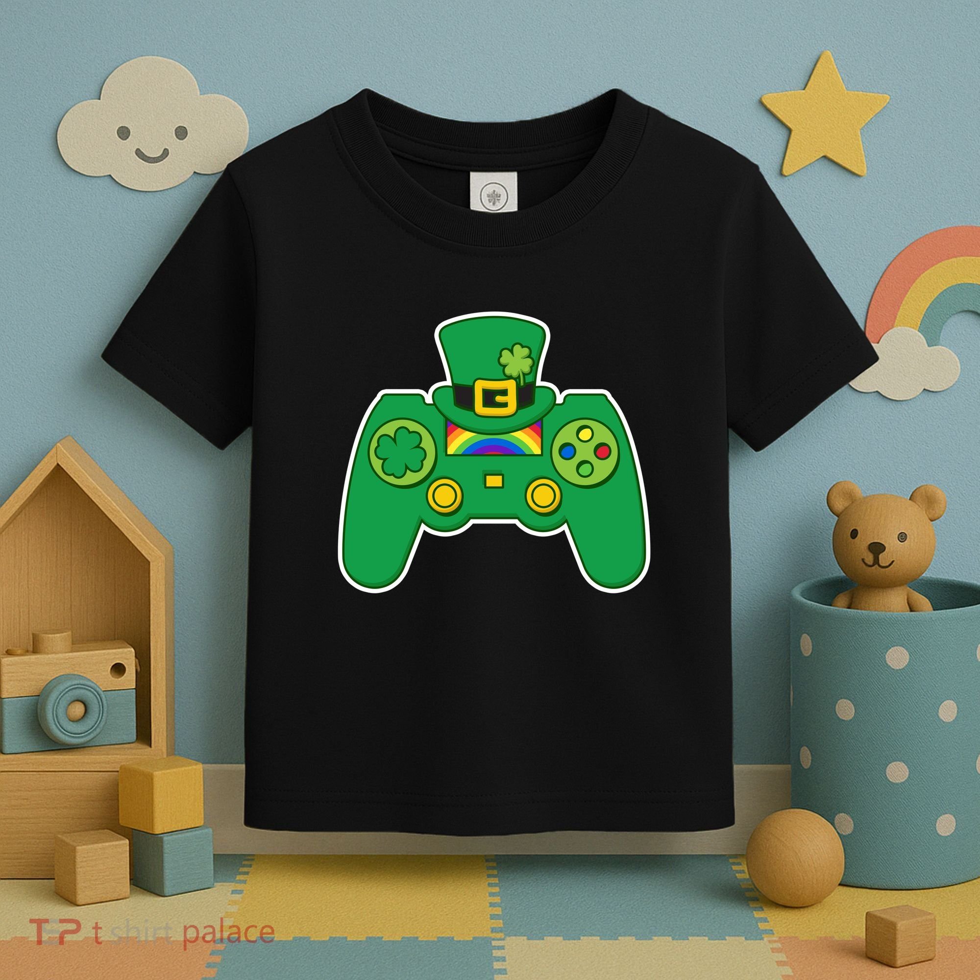 Lucky St Patrick's Day Video Game Controller Toddler T-Shirt