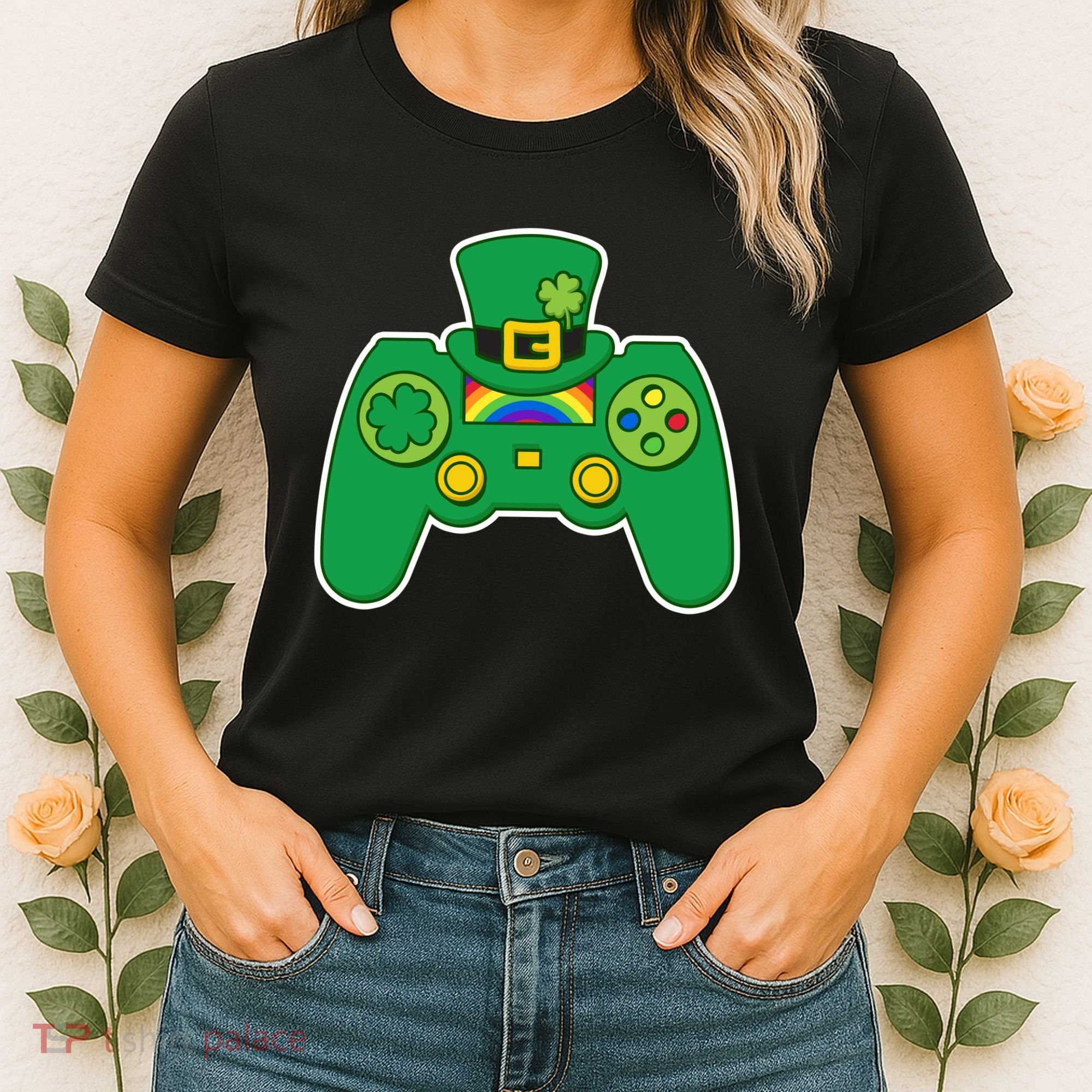 Lucky St Patrick's Day Video Game Controller Women's T-Shirt