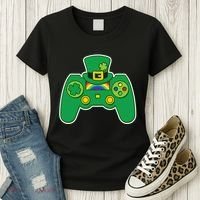 Lucky St Patrick's Day Video Game Controller Women's T-Shirt thumb 3